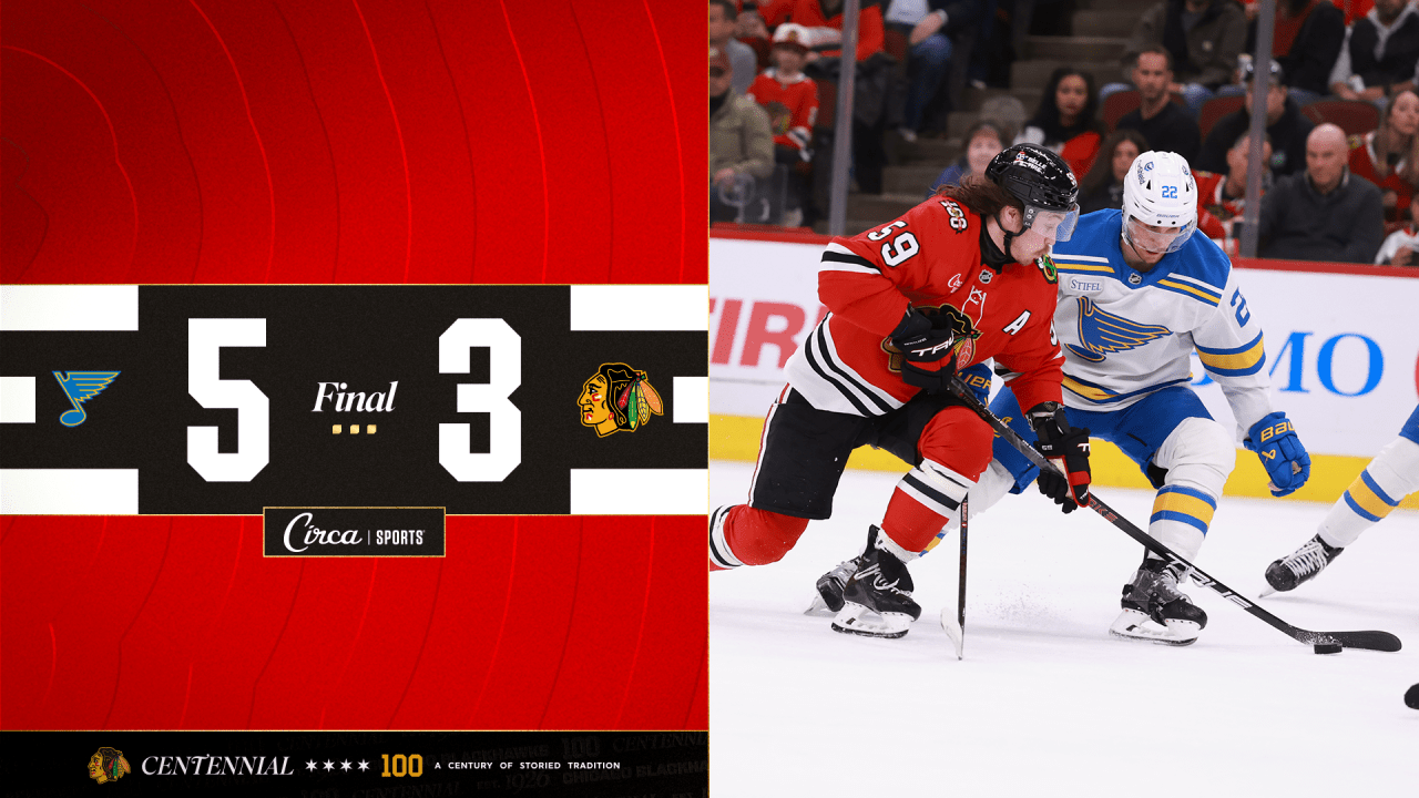 RECAP: Late Push Comes Up Short as Blackhawks Fall to Blues, 5–3