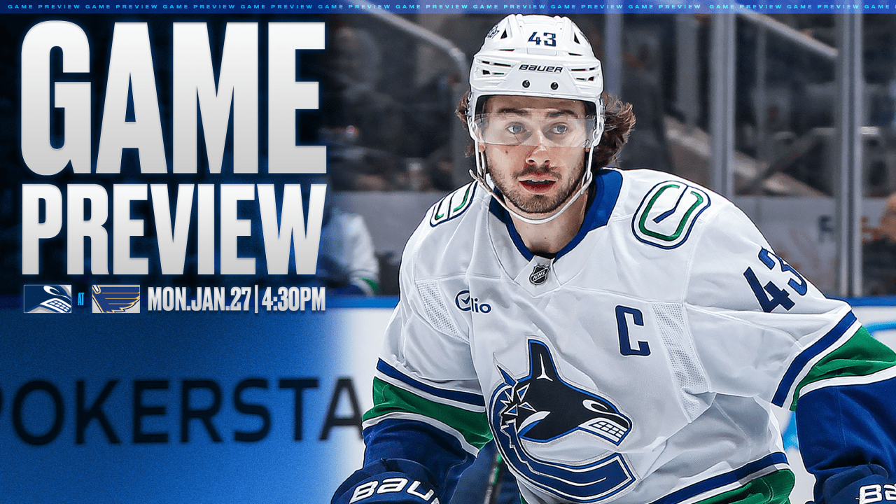 Canucks Begin Three-Game Road Trip with Battle Against Blues | Vancouver Canucks