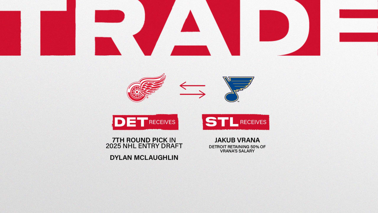 Wings trade Vrana to Blues for McLaughlin, 2025 pick