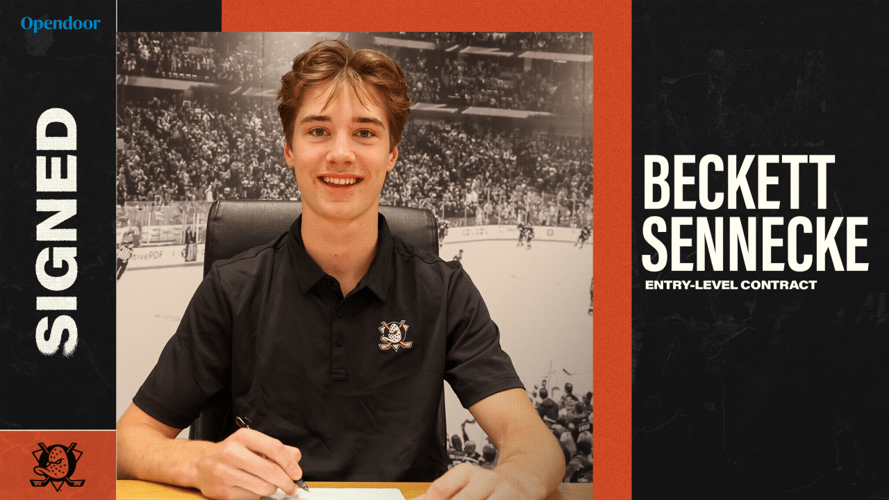 Ducks Sign Third Overall Pick Sennecke to Entry-Level Contract | Anaheim Ducks