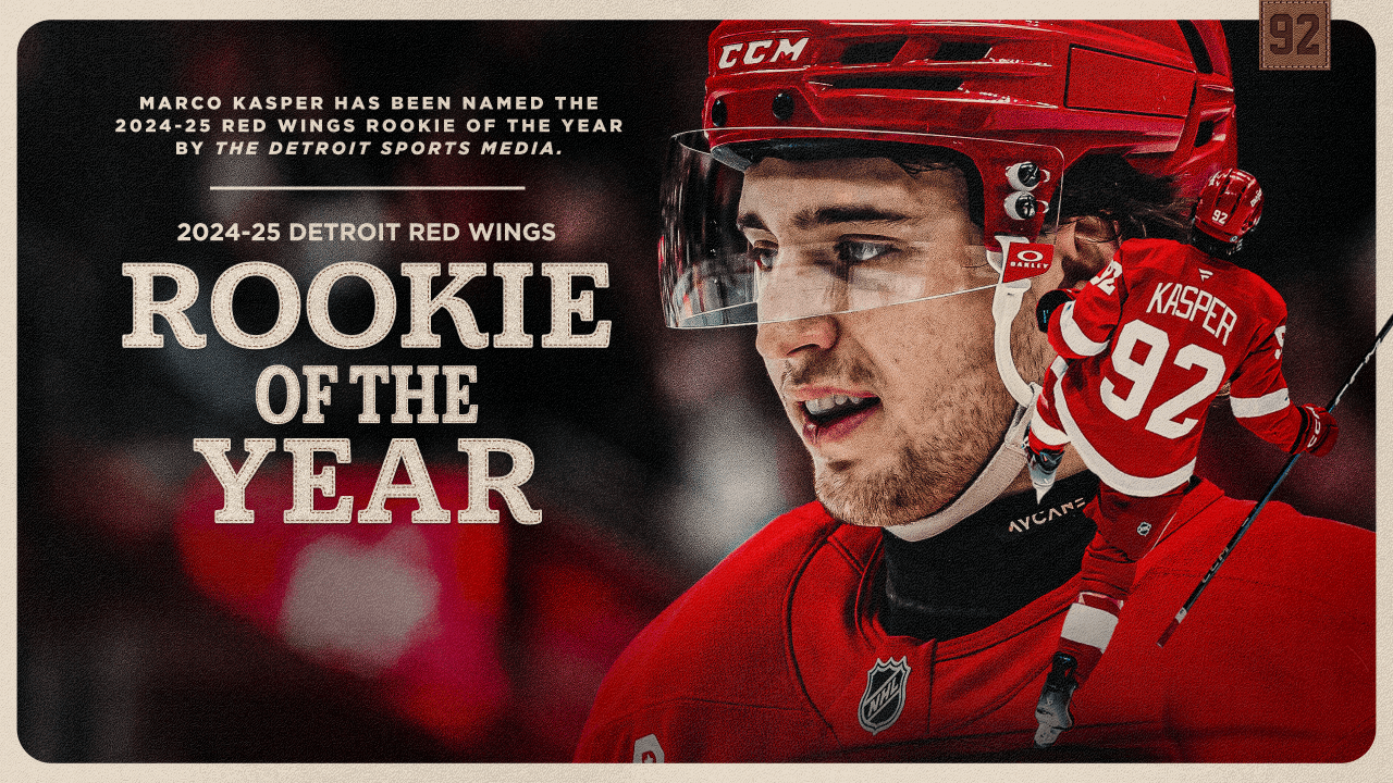 Marco Kasper named Red Wings Rookie of the Year by Detroit Sports Media | Detroit Red Wings
