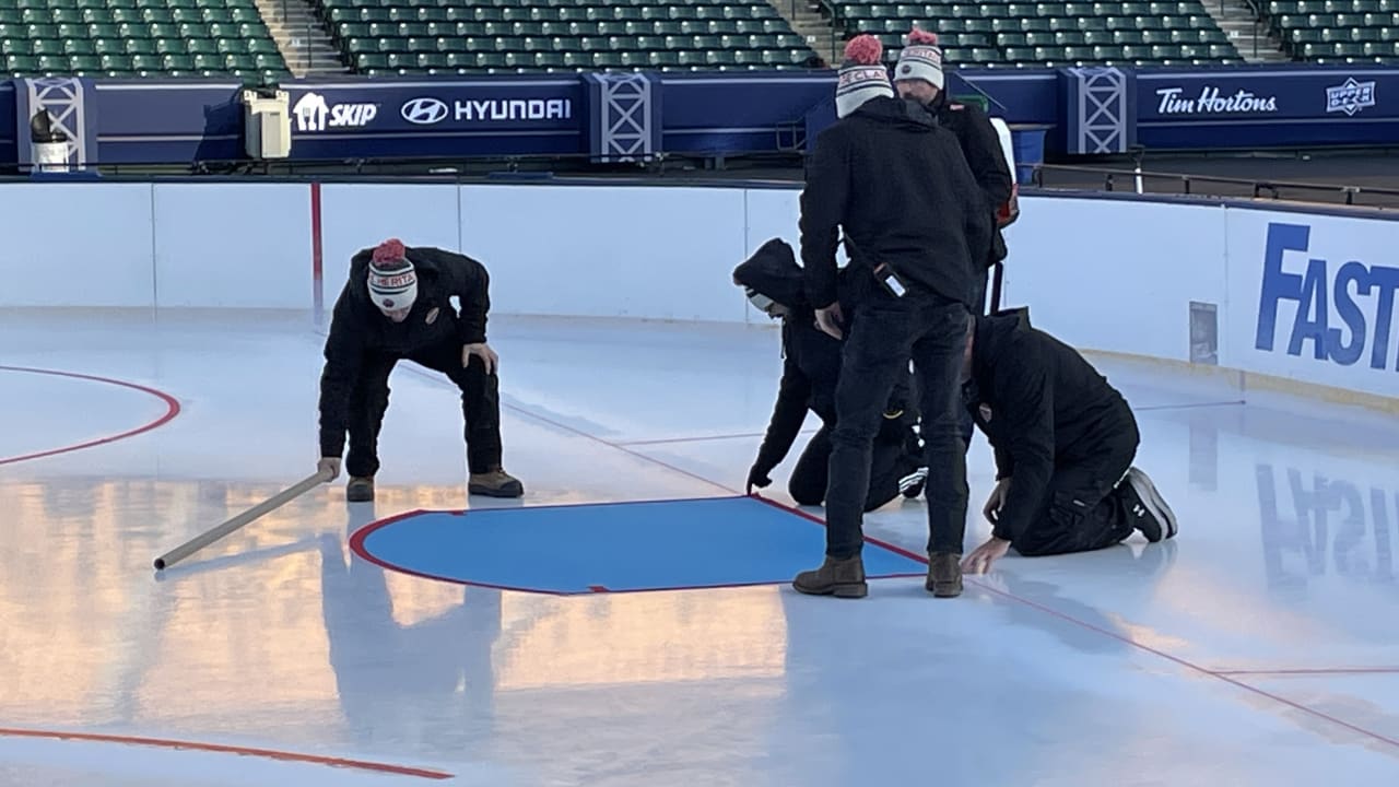 Heritage Classic ice surface nearing completion