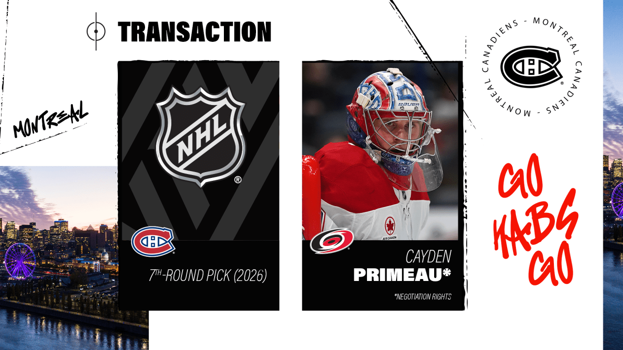 Canadiens acquire seventh-round pick from Carolina | Montréal Canadiens