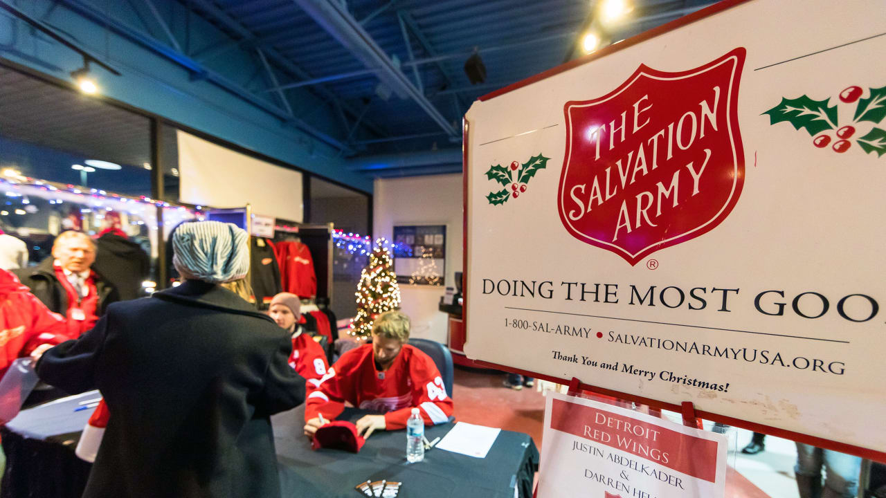 Hockeytown Cares Red Wings Compete for Bell Ringing Bragging