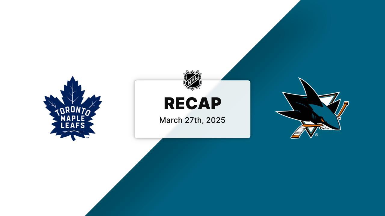 TOR at SJS | Recap | Toronto Maple Leafs