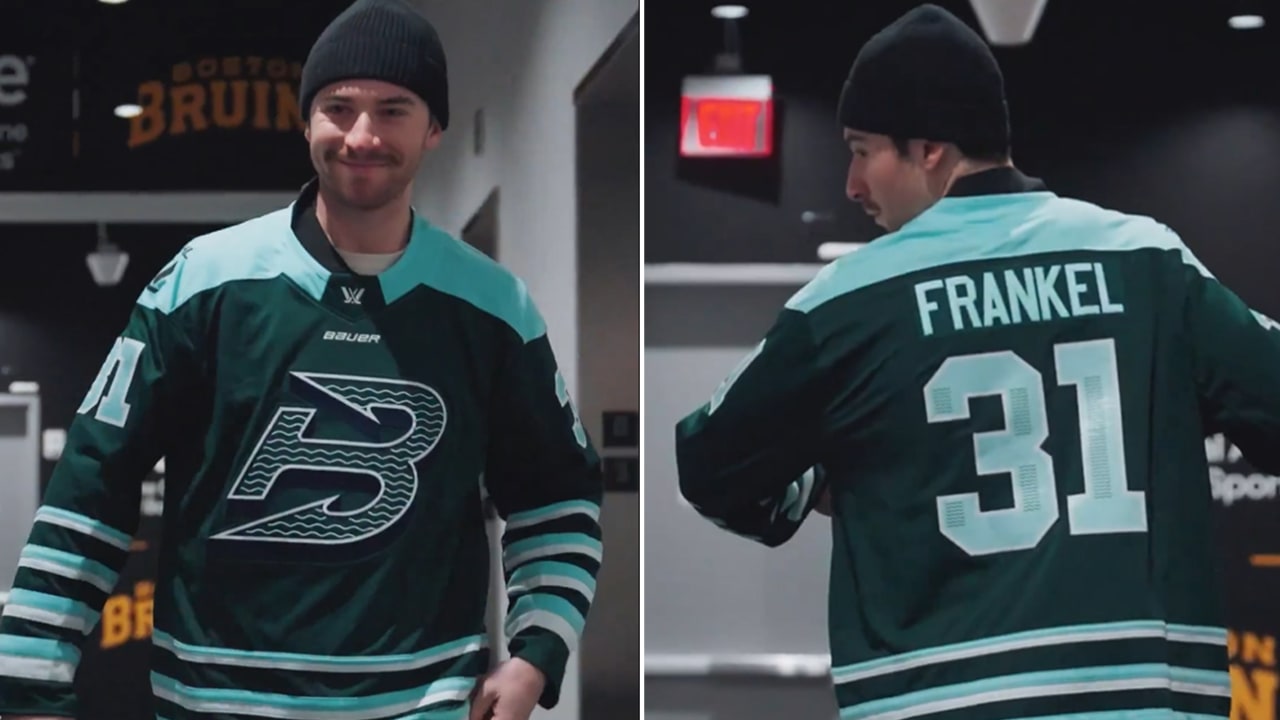 Bruins' Swayman wears jersey of PWHL Fleet goalie Frankel | NHL.com