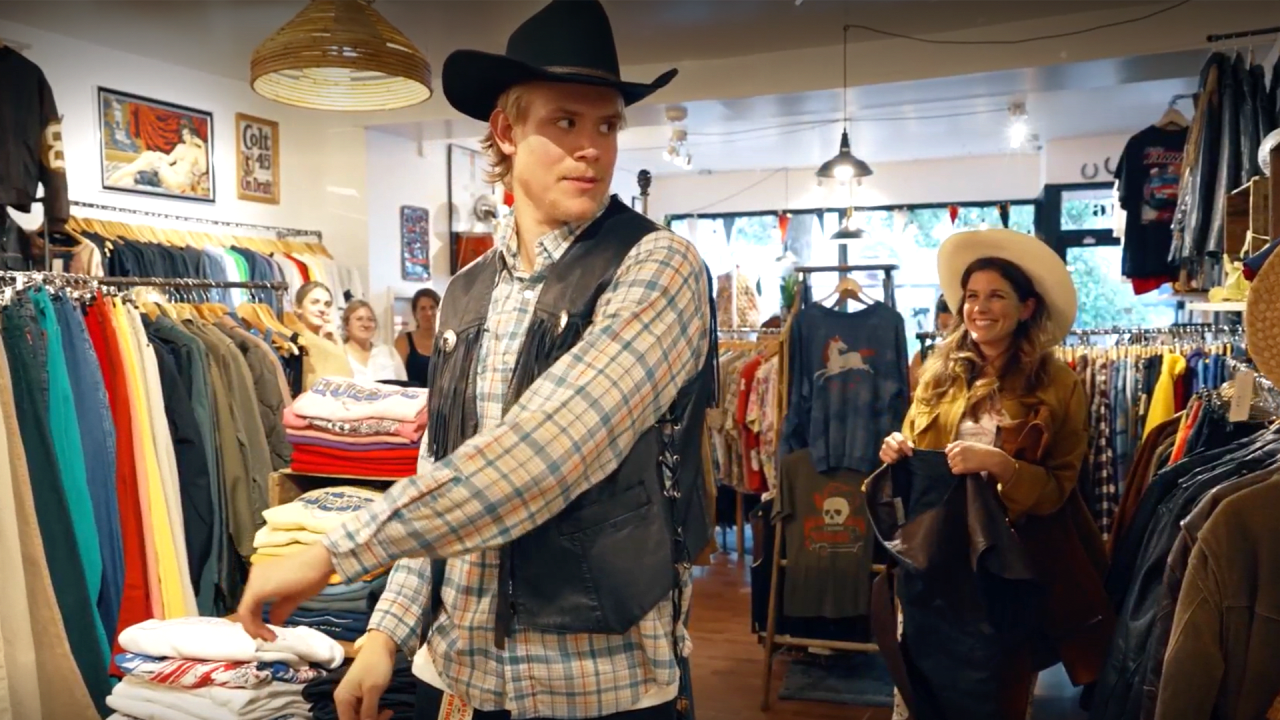 Kaiden Guhle shops for LASSO western wear with an expert