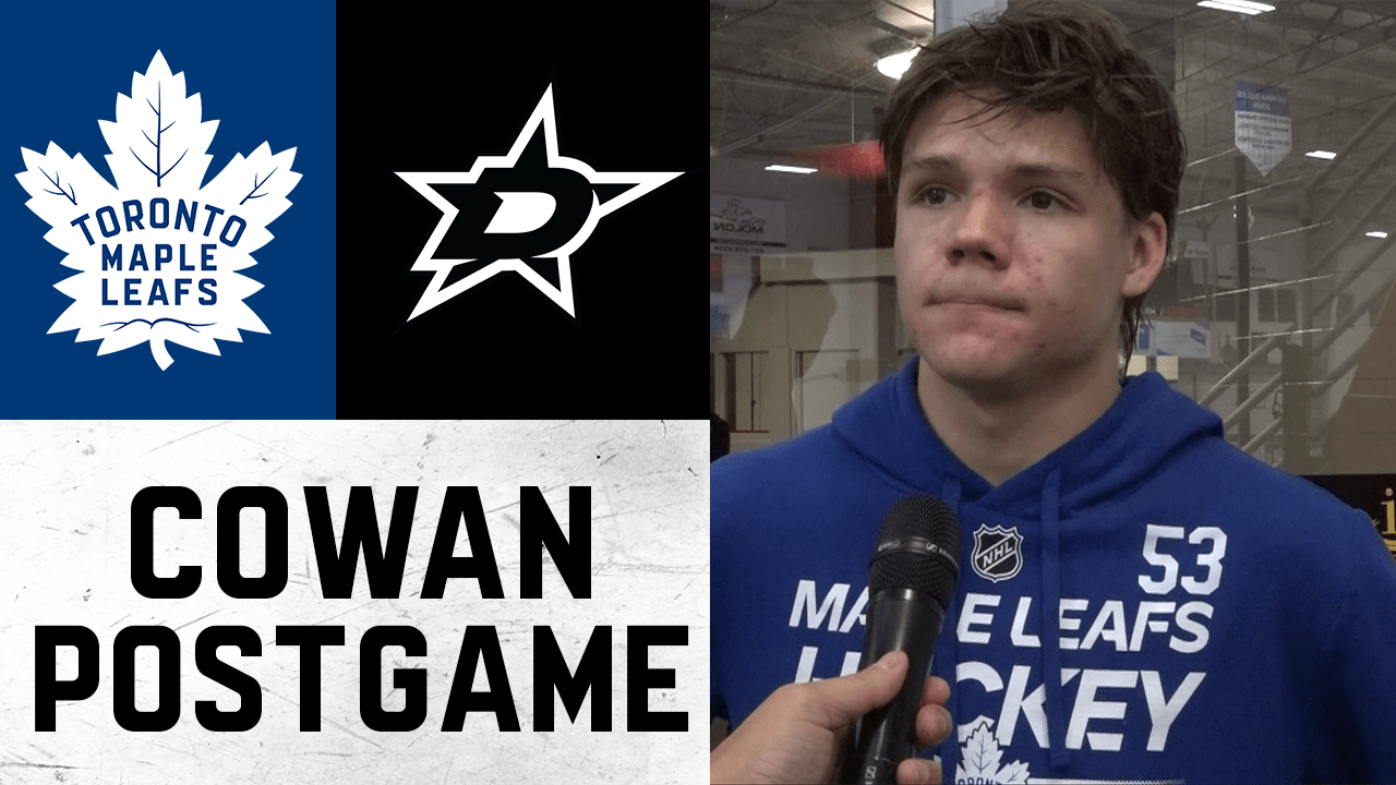 Easton Cowan Post Game Toronto Maple Leafs