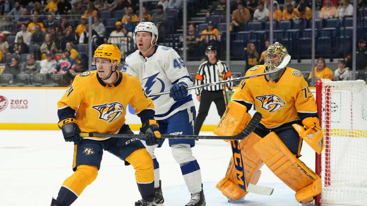 Tampa Bay Lightning vs. Nashville Predators Framed 15 x 17 2022 NHL Stadium Series Match-Up Collage