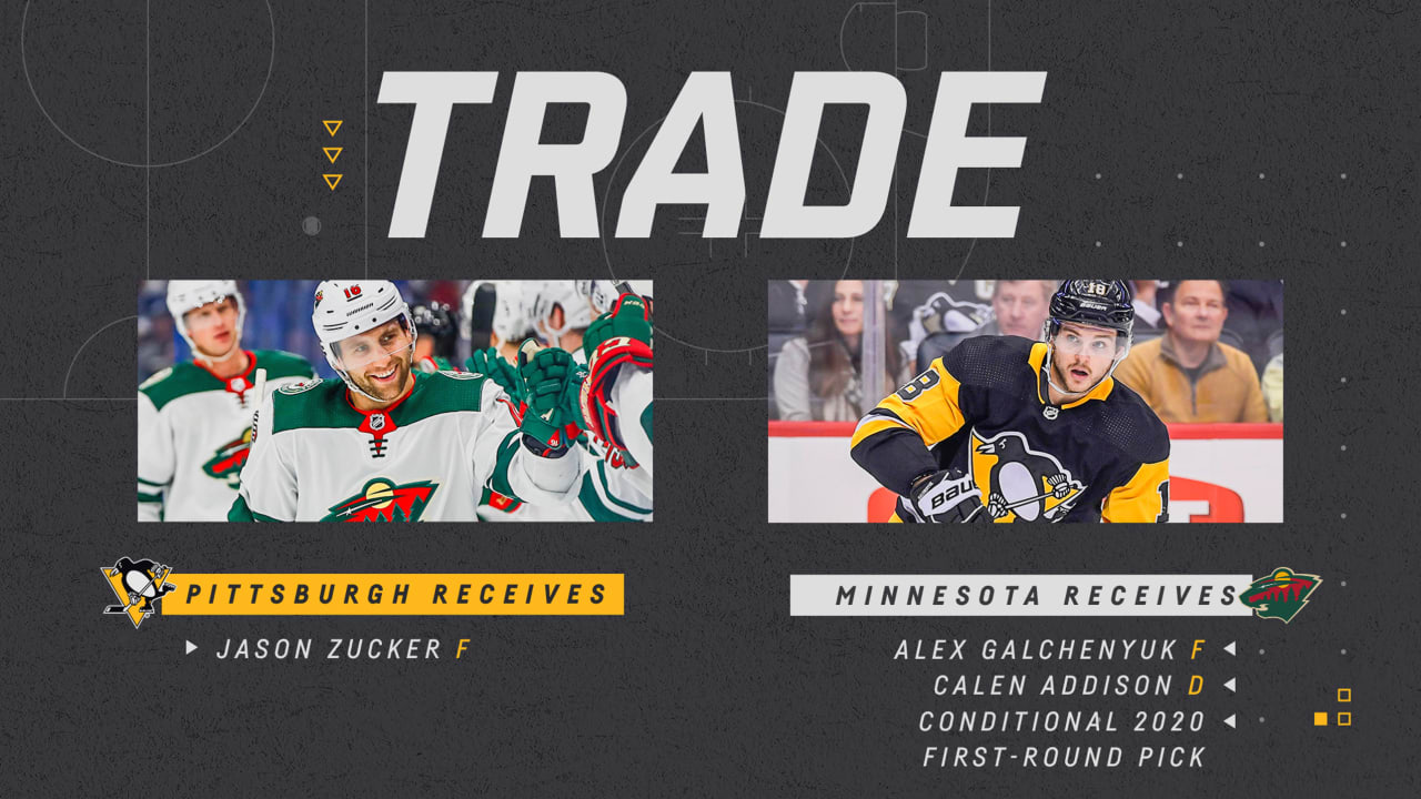 Pittsburgh Penguins Acquire Jason Zucker From Minnesota Wild