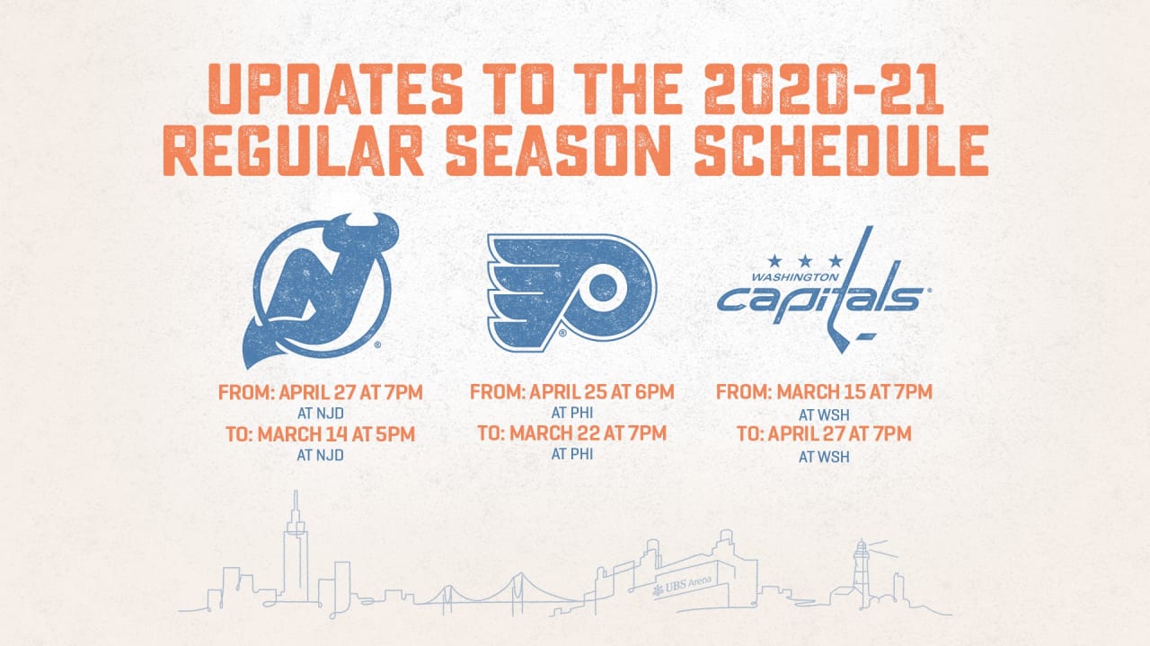 NHL Announces Updates to the 202021 Regular Season Schedule New York