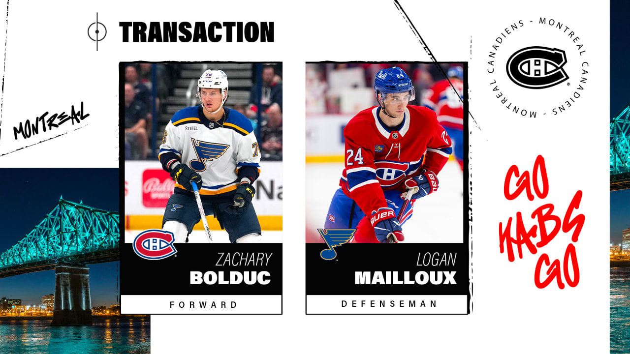 Canadiens acquire forward Zachary Bolduc from the St. Louis Blues | Montréal Canadiens