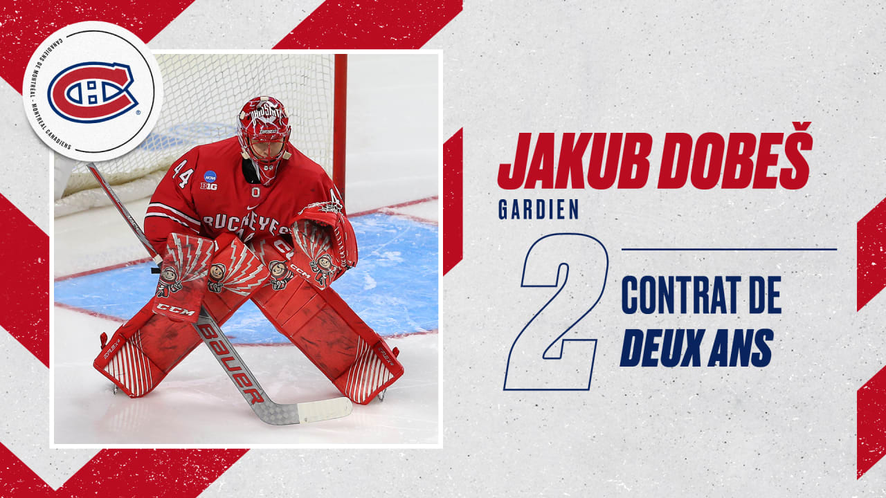 Contrat d'entrée de deux saisons pour Jakub Dobes Canadiens de Montréal