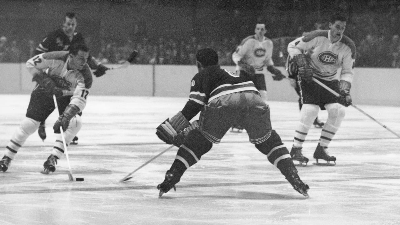 Original 1950s Toronto Maple Leafs Action Cross Check NHL Hockey Game  Photograph