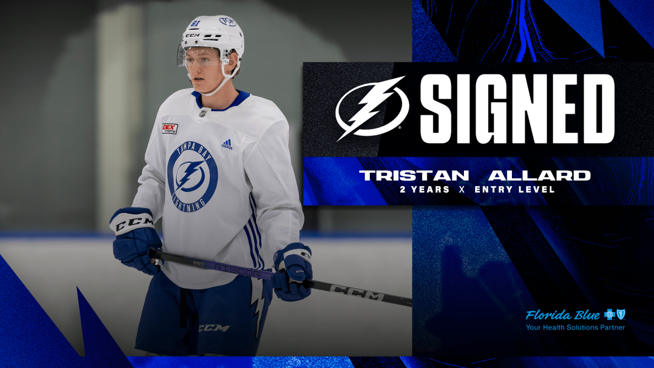 Lightning sign forward Tristan Allard to a two-year, entry-level contract | Tampa Bay Lightning