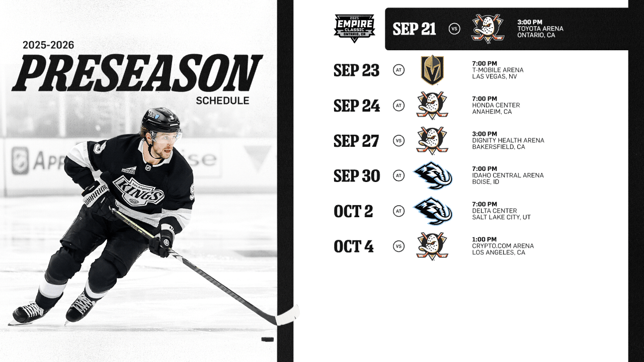 LA Kings Announce Complete 2025 Preseason Game Schedule | Los Angeles Kings