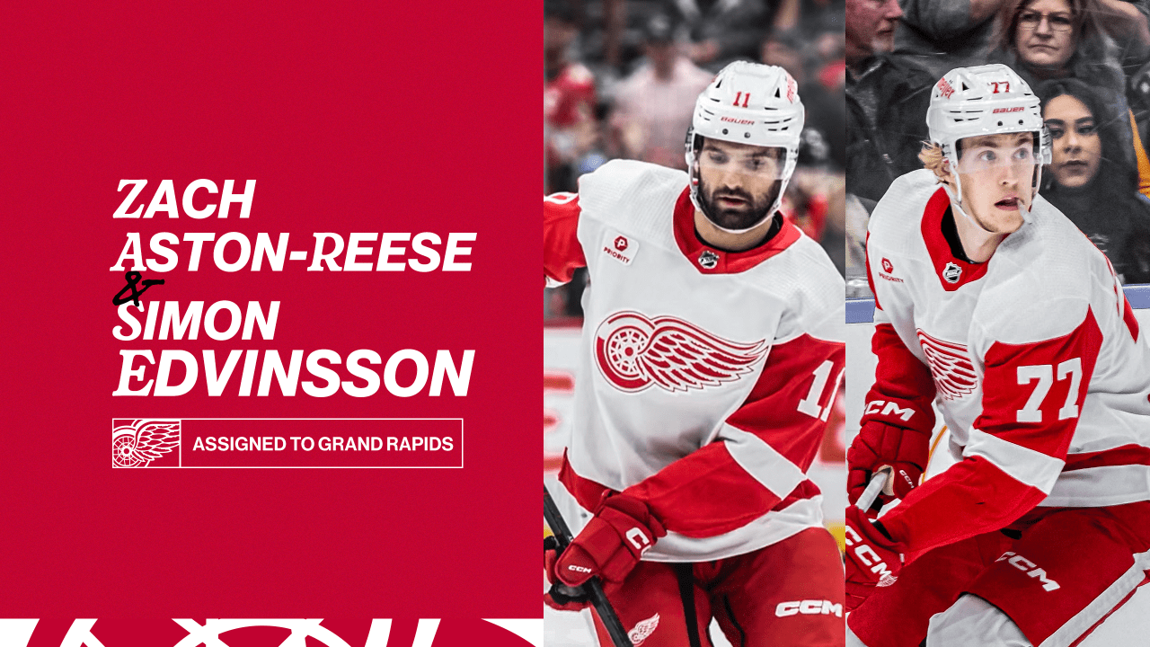 Red Wings Assign Zach Aston-Reese And Simon Edvinsson To Grand Rapids ...