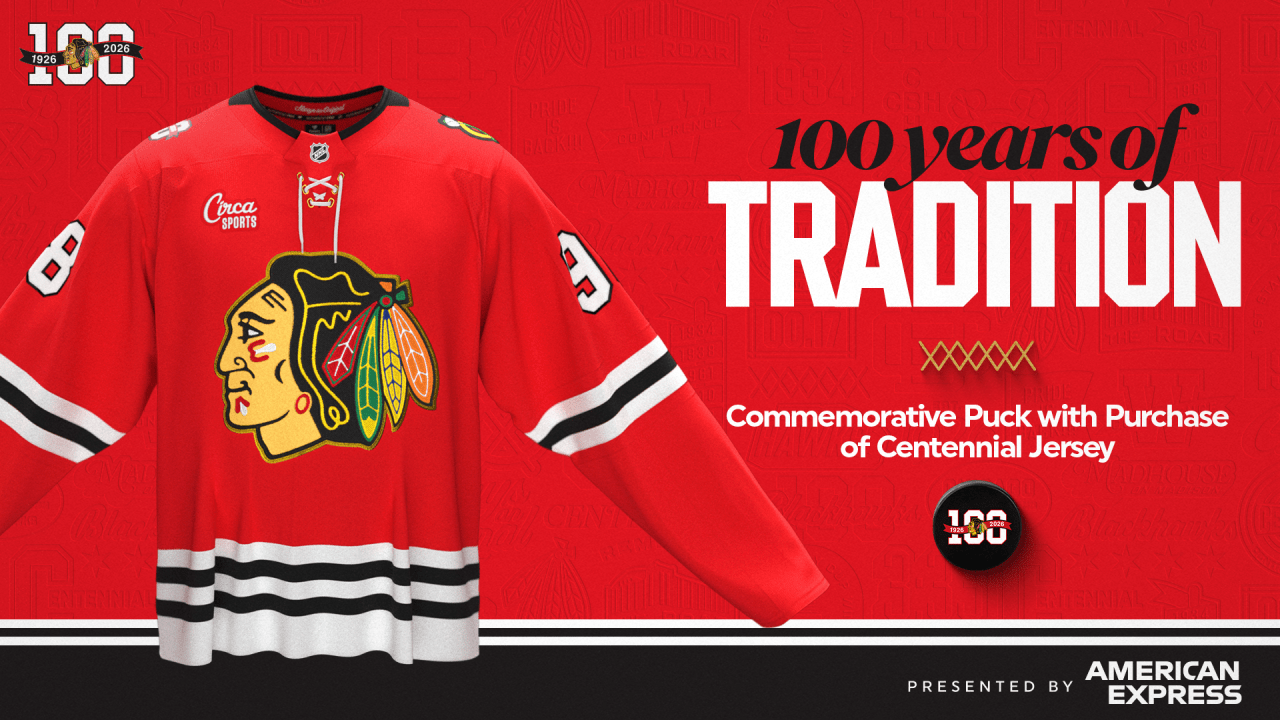 RELEASE: Blackhawks Centennial Home Jerseys Unveiled to Celebrate 100 Years | Chicago Blackhawks