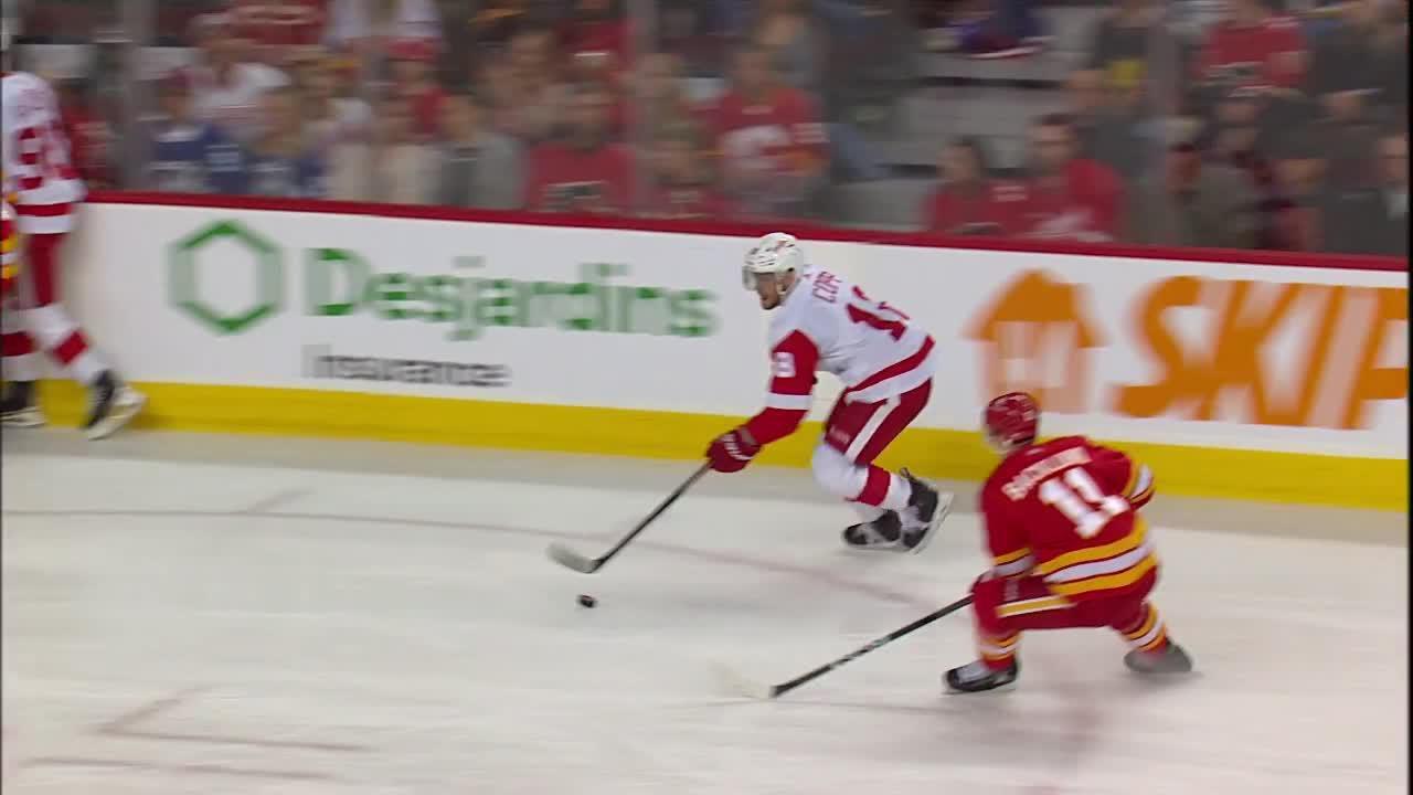 DET@CGY: Perron Scores Goal Against Jacob Markstrom | Detroit Red Wings