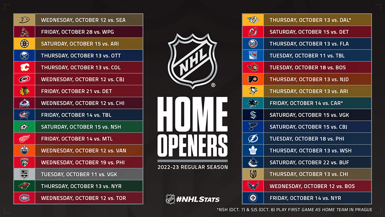 NHL announces schedule for opening games of Round 2
