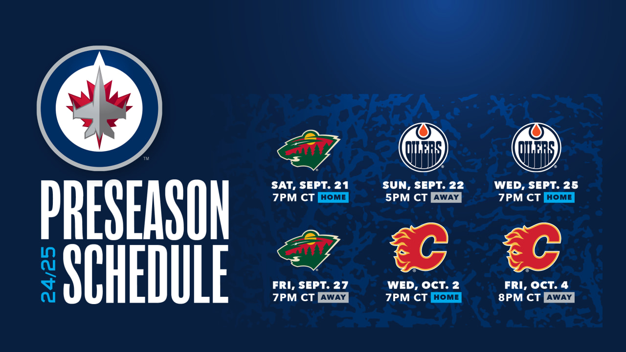 Jets announce 2024 preseason schedule Winnipeg Jets
