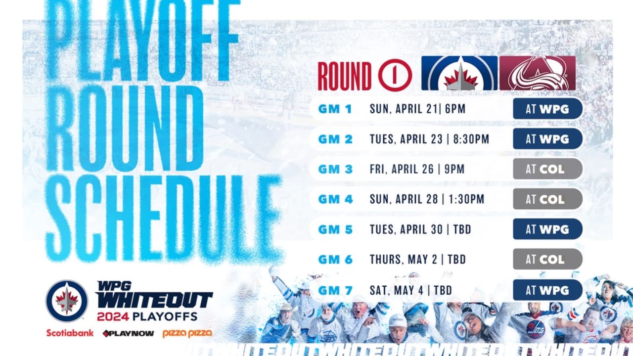 Jets announce 2024 Stanley Cup Playoffs First Round schedule Winnipeg