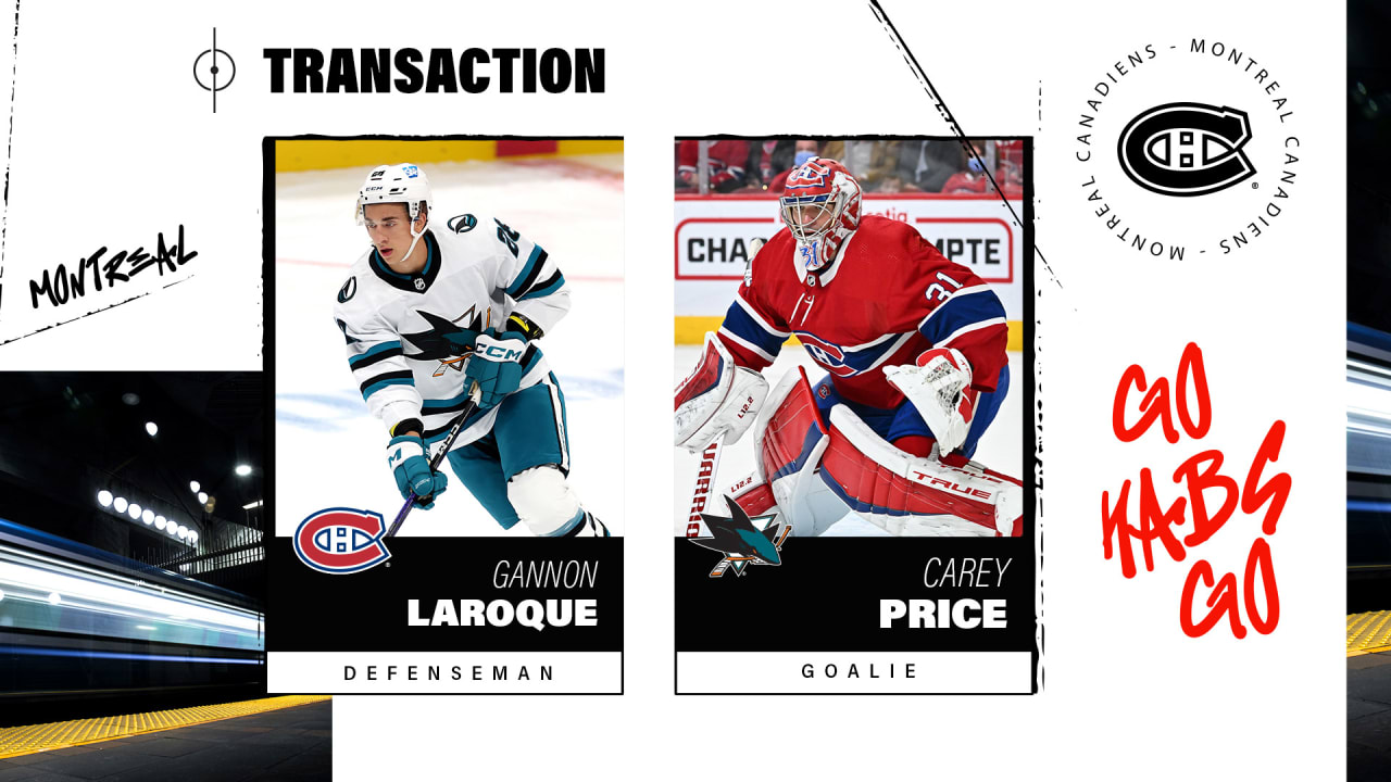 Canadiens acquire defenseman Gannon Laroque from the San Jose Sharks | Montréal Canadiens