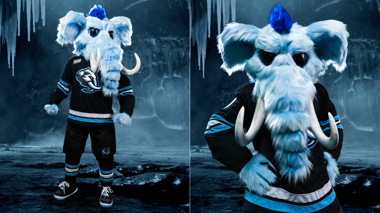 Mammoth mascot Tusky emerges from block of ice before home opener 