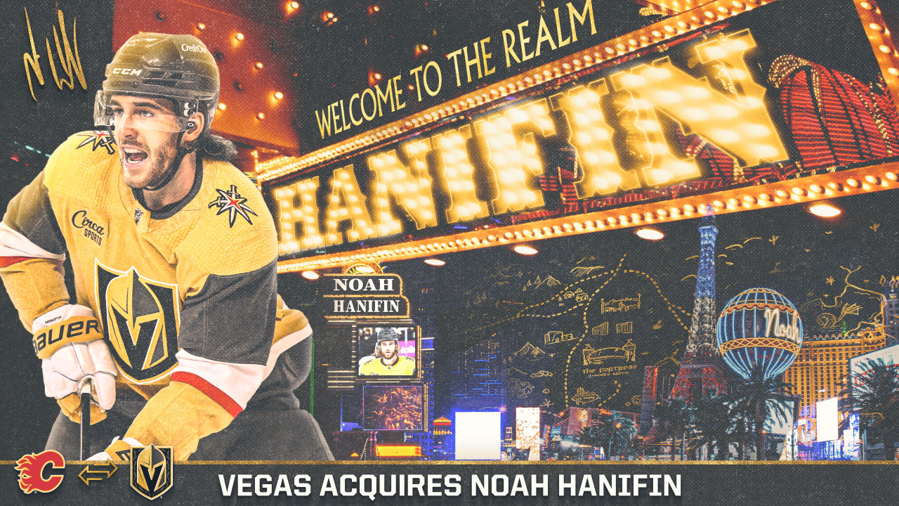 Vegas Golden Knights adquiere al defensa Noah Hanifin de Calgary Flames como parte de un intercambio de tres equipos