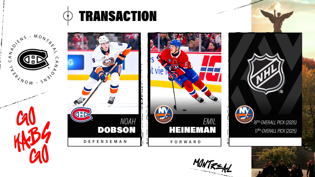 Canadiens acquire defenseman Noah Dobson from the New York Islanders - NHL.com