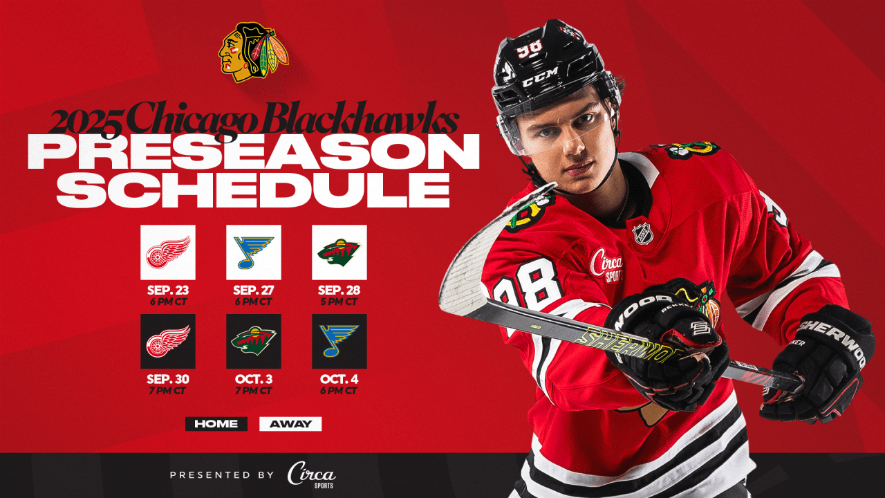 RELEASE: 2026-26 Blackhawks Preseason Schedule Announced | Chicago Blackhawks
