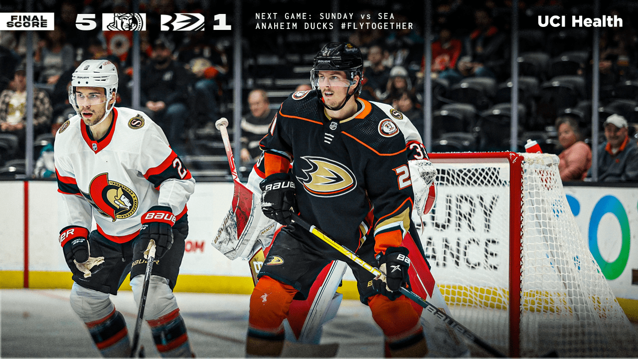 Recap: Ducks Can't Slow Down Sens In 5-1 Black Friday Loss | Anaheim Ducks