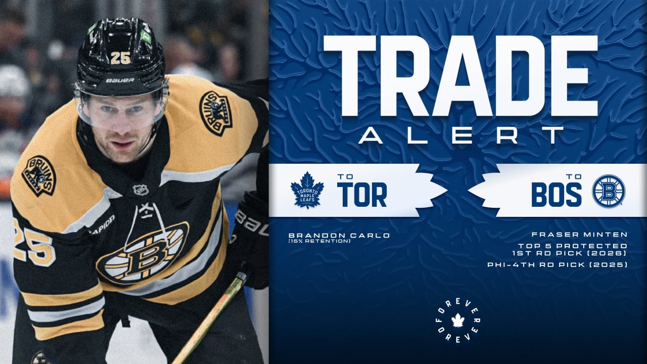 Maple Leafs Acquire Defenceman Brandon Carlo From Boston | Toronto Maple Leafs