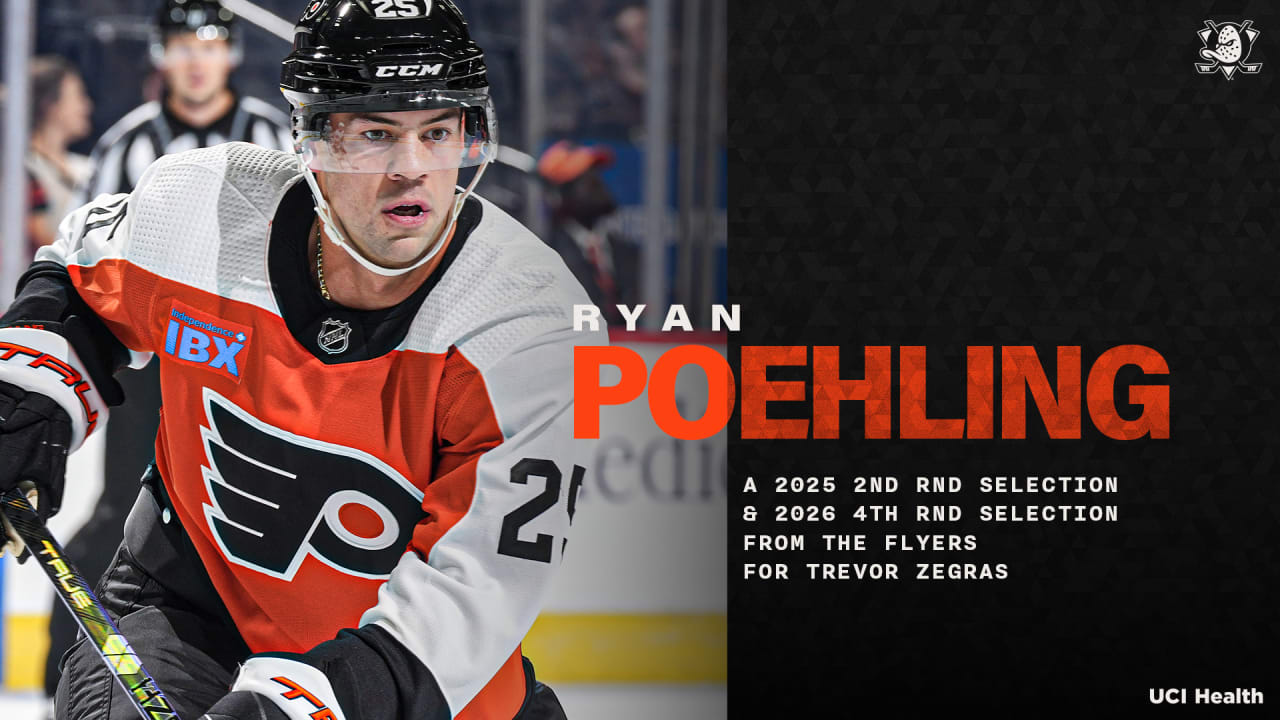 Ducks Acquire Poehling, Second-Round and Fourth-Round Picks from Philadelphia for Zegras | Anaheim Ducks