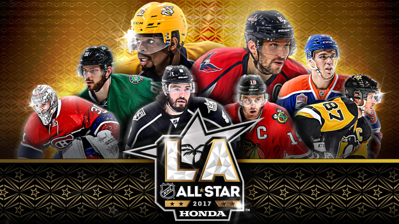 Sidney Crosby and Alexander Ovechkin at the 2017 NHL All Star Game in LA