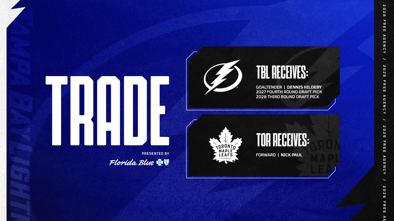 Lightning Trade Forward Nick Paul to Toronto for Goalie Dennis Hildeby