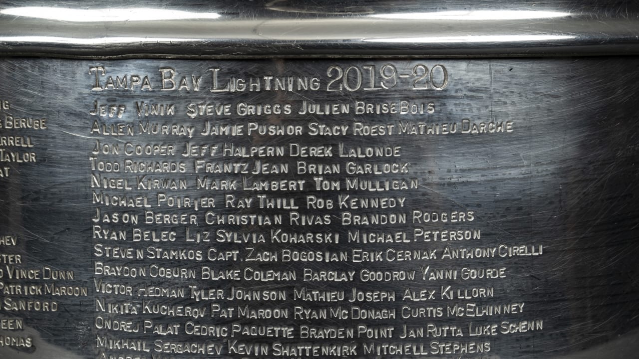 How The 2019-20 Tampa Bay Lightning Were Engraved On The Stanley Cup ...