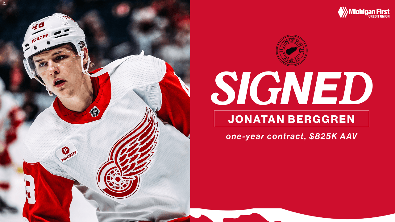 Red Wings re-sign Jonatan Berggren to one-year contract | Detroit Red Wings