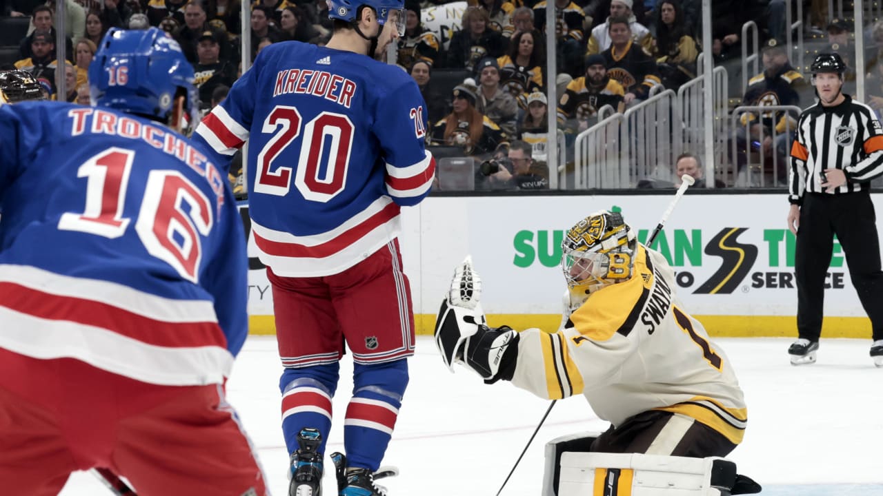 Bruins Fall to Rangers in Overtime in Battle of East's Best