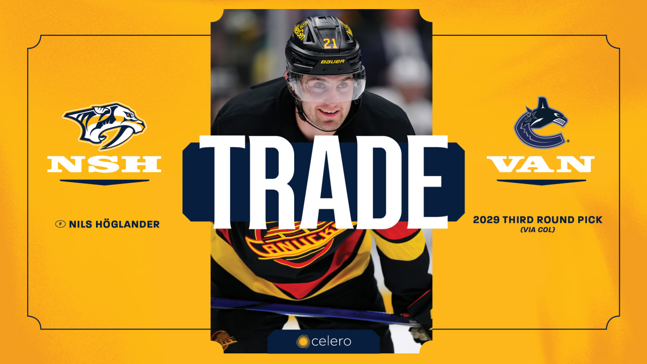 Predators Acquire Nils Hoglander From Vancouver