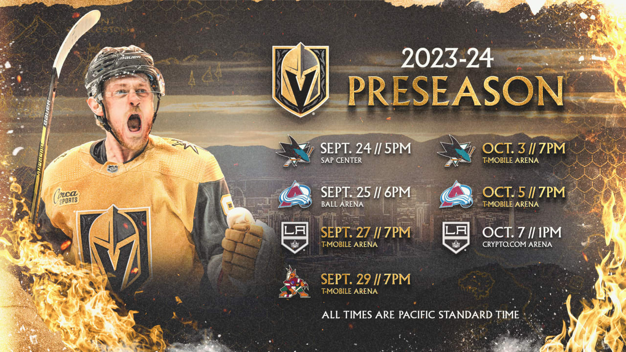 Vegas Golden Knights Announce Game Schedule for 202324 Preseason