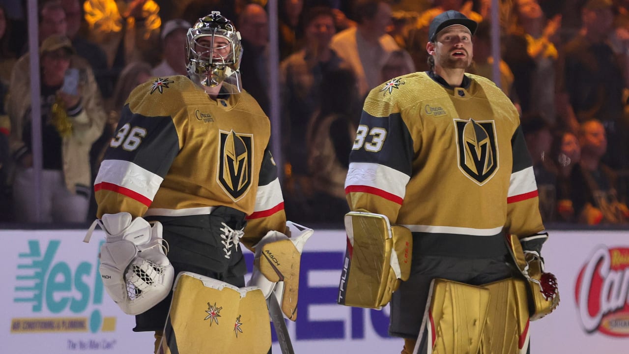Golden Knights' Adin Hill, Logan Thompson look to push each other, Golden  Knights