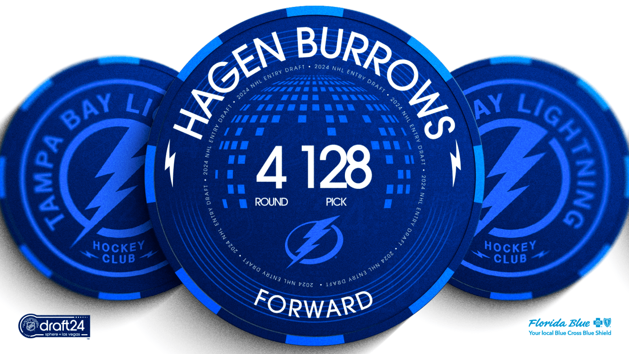 Lightning select F Hagen Burrows with the 128th overall pick in the