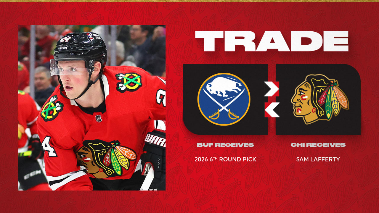 RELEASE: Blackhawks Acquire Sam Lafferty from Sabres | Chicago Blackhawks