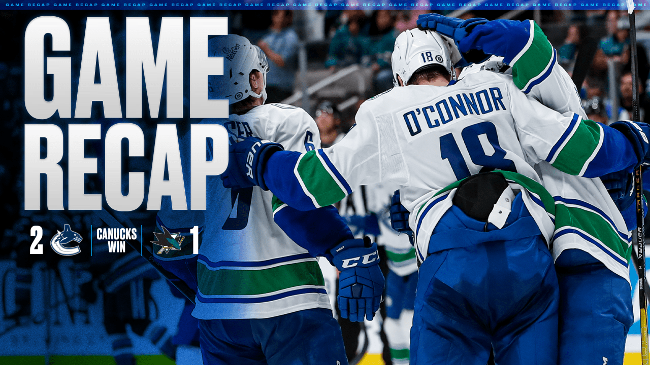 O’Connor Scores Game-Winner, Canucks Beat Sharks 2-1 | Vancouver Canucks