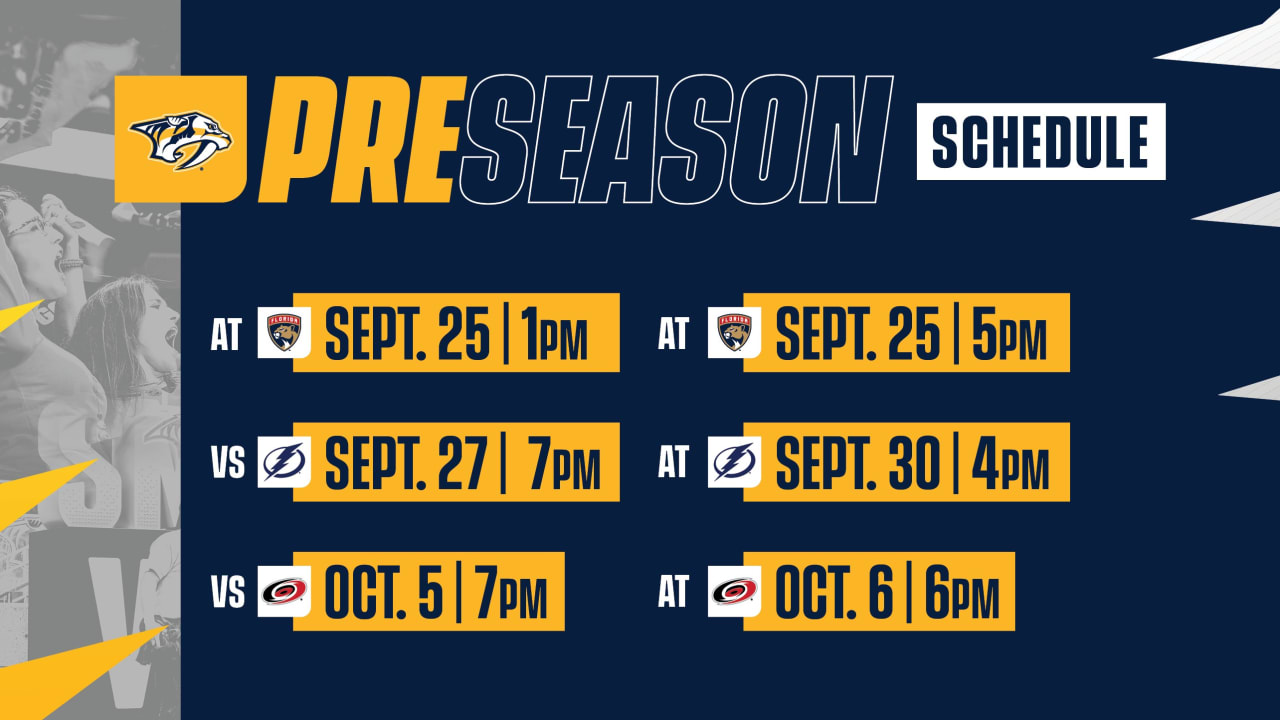 Predators to Play SixGame 2023 Preseason Schedule Nashville Predators