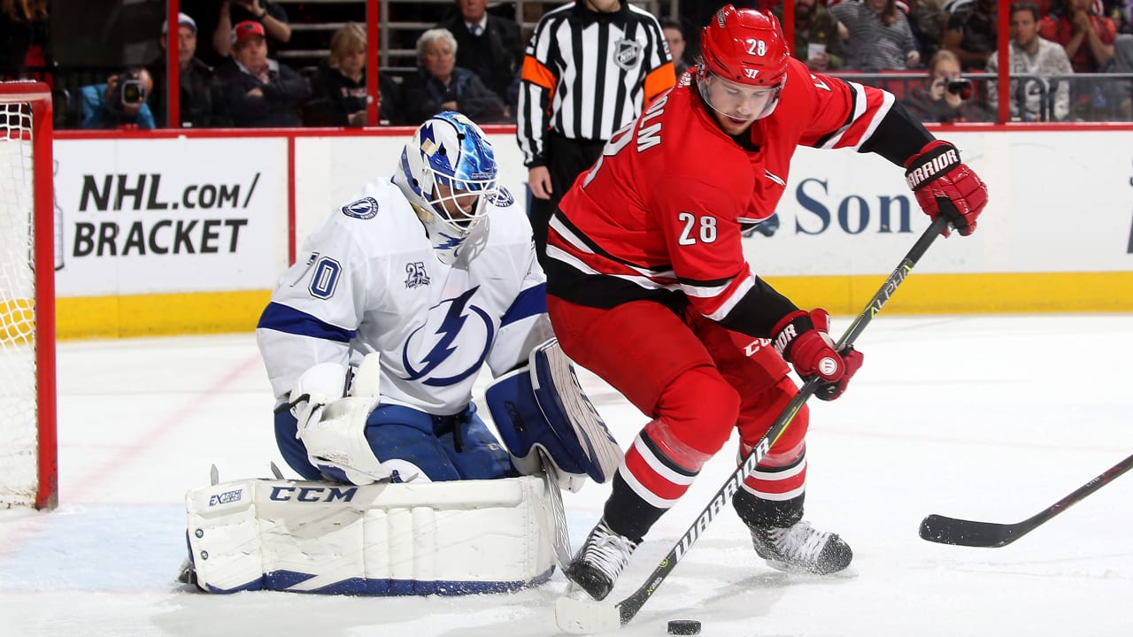 J.T. Miller of the Tampa Bay Lightning has his shot stopped by goalie  News Photo - Getty Images