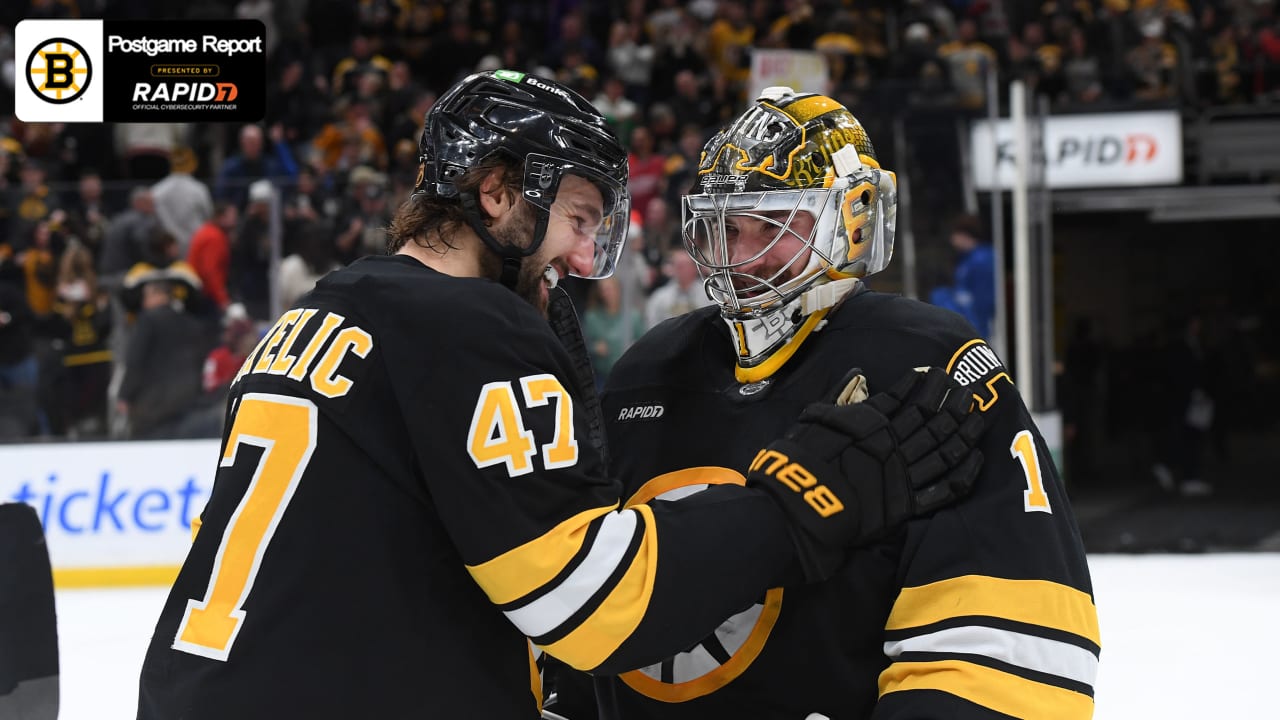 Swayman Shuts Down Red Wings in 3-2 Win | Boston Bruins