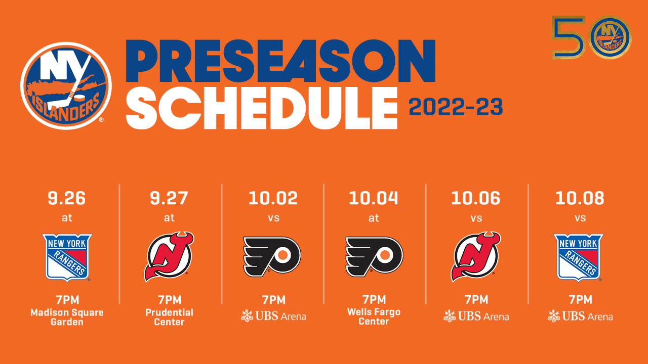 Islanders Announce 2022 Preseason Schedule New York Islanders