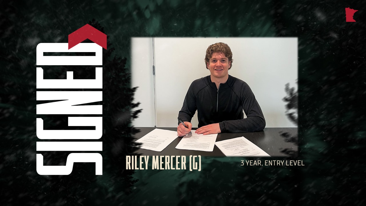 Minnesota Wild Signs Goaltender Riley Mercer to Entry-Level Contract |  Minnesota Wild